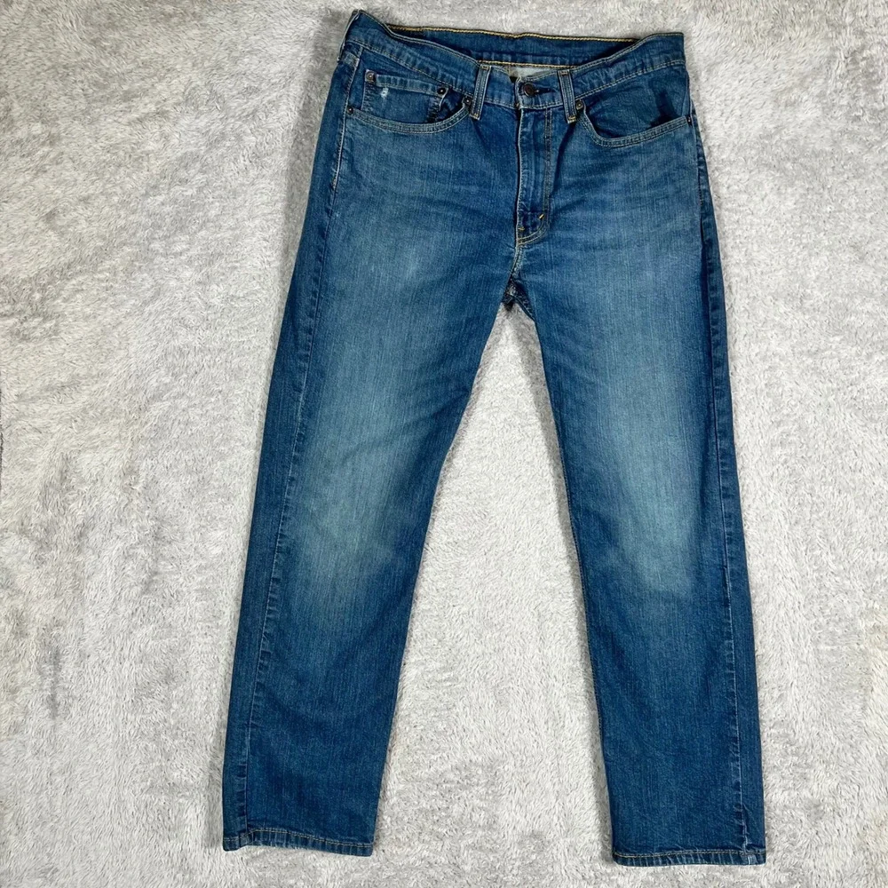 Levis 514 Straight Fit Mens Jeans Blue Medium Wash Denim 34x30 Stretch